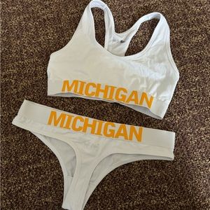 Michigan Go Blue bra & underwear set (underwear unworn)